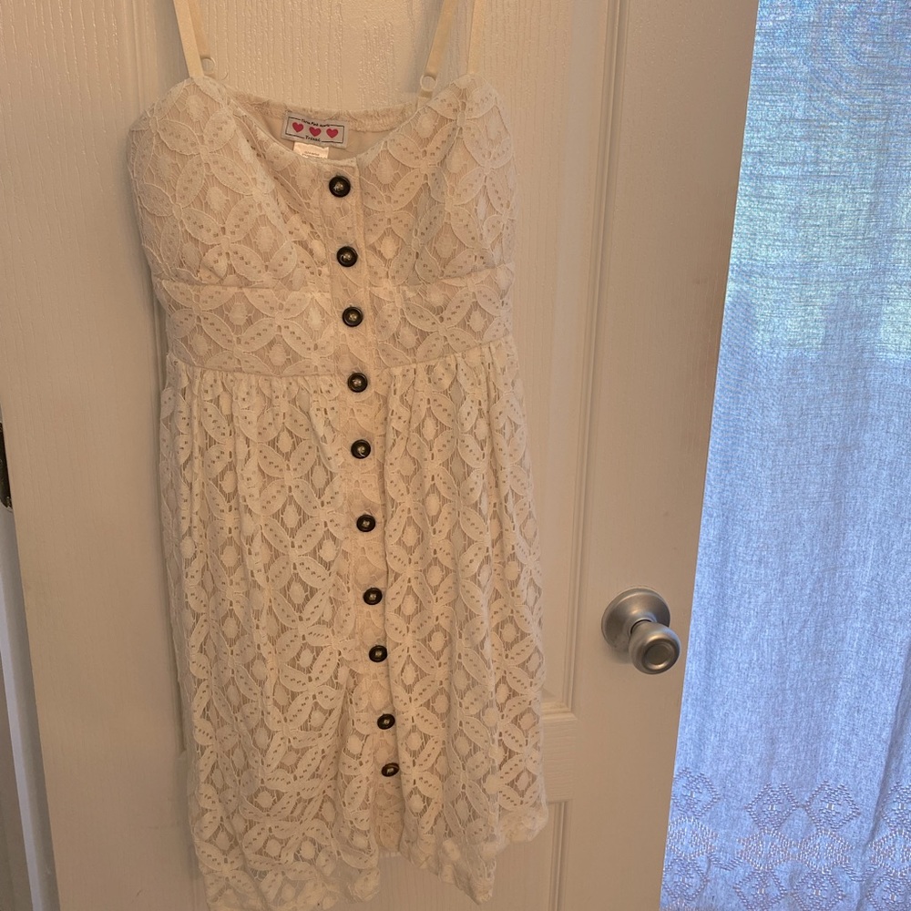 Lace button up dress